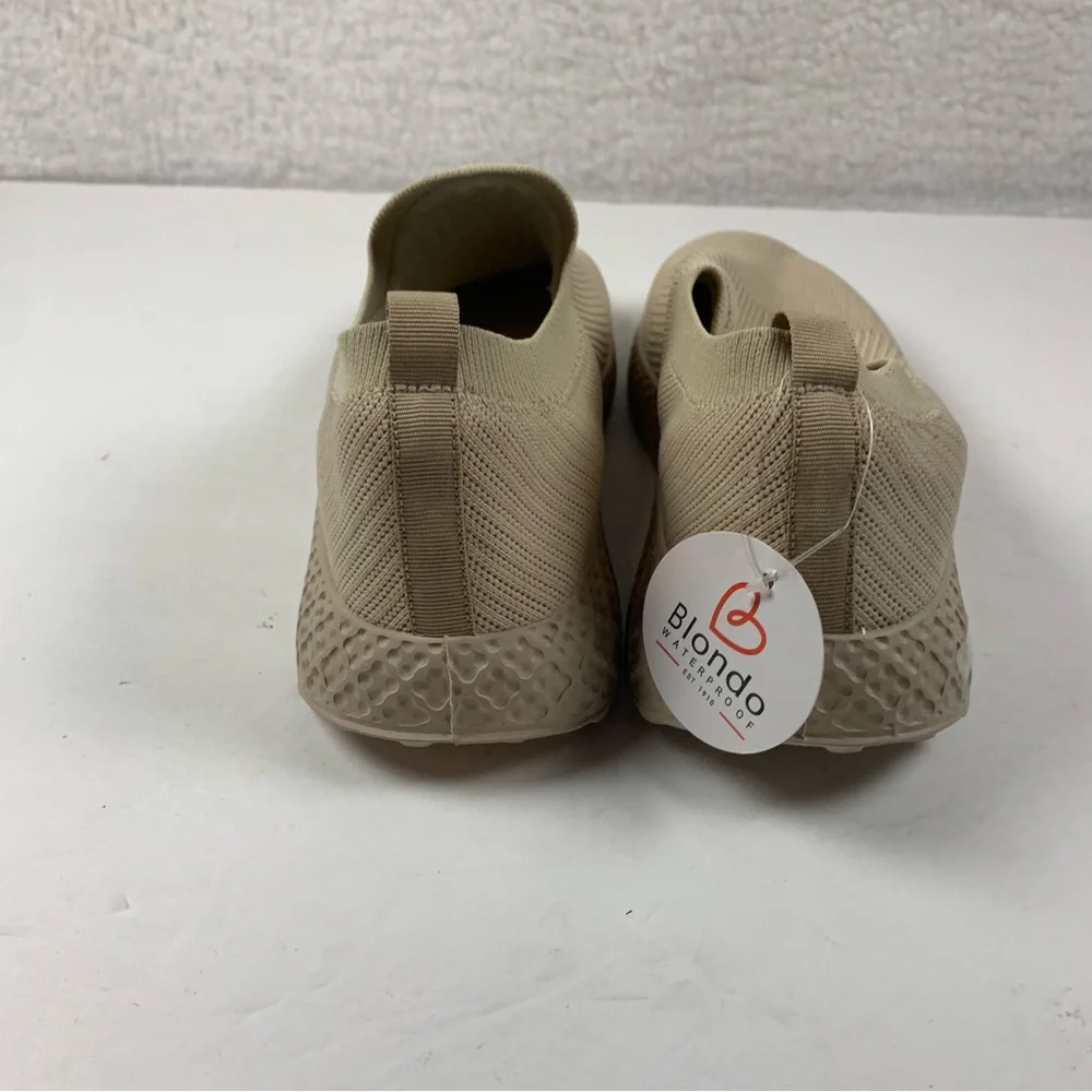 Blondo Womens Shara Slip On Knit Stretch Sneakers Tan Textured Size 8 NWOB 7233‎